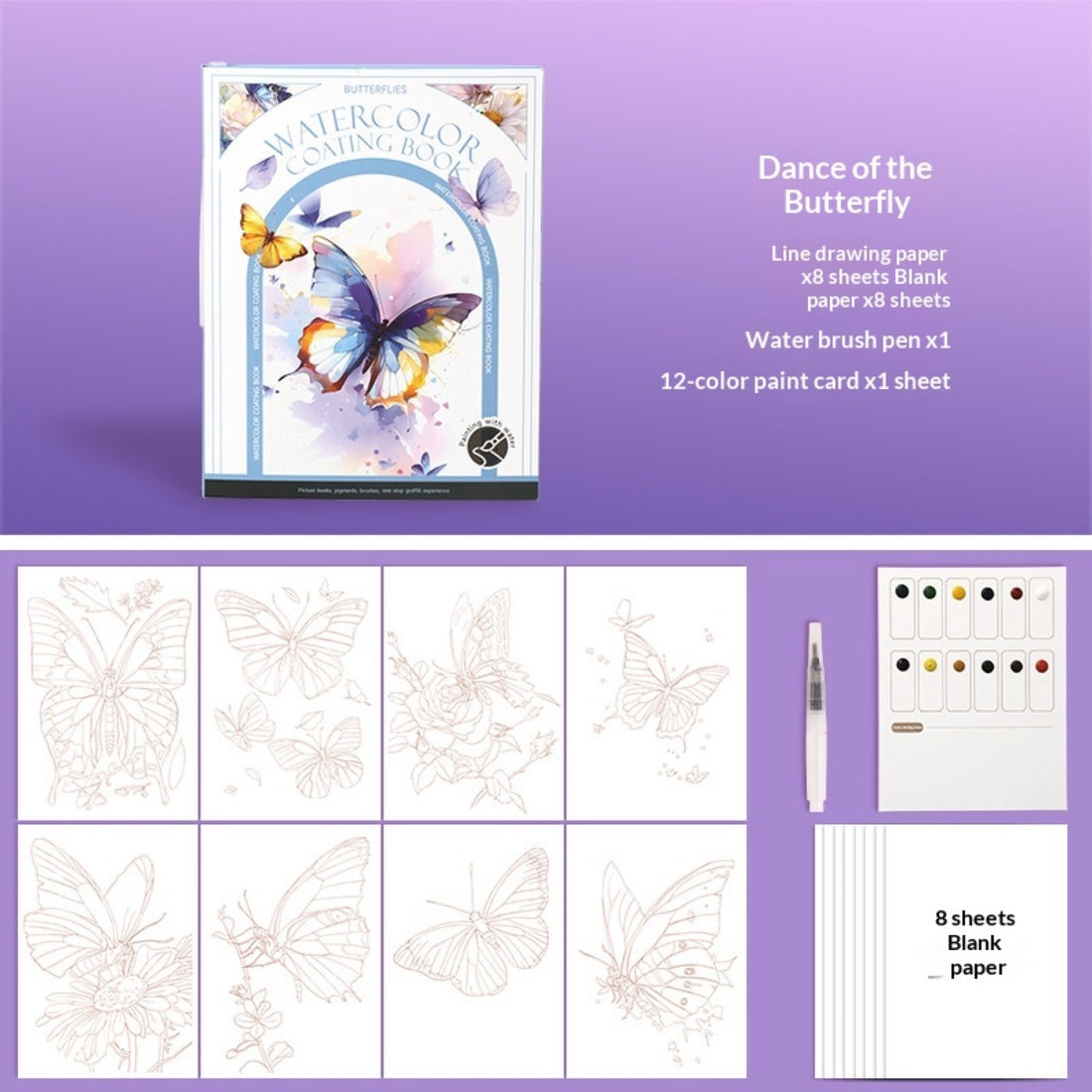 Diseño Baile de mariposas: portada y láminas
